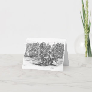 Tarjeta Loon en Lotus Lake
