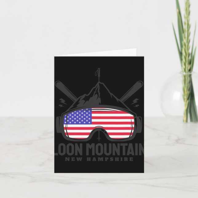Tarjeta Loon Mountain New Hampshire Usa Ski Retro Skiing  (Anverso)
