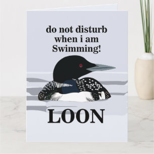Tarjeta Loon Somorgujo Común Ave Lago Divertido