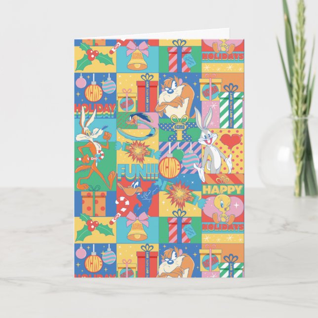 Tarjeta LOONEY TUNES™ | Patrón de Navidades de vacaciones  (Anverso)