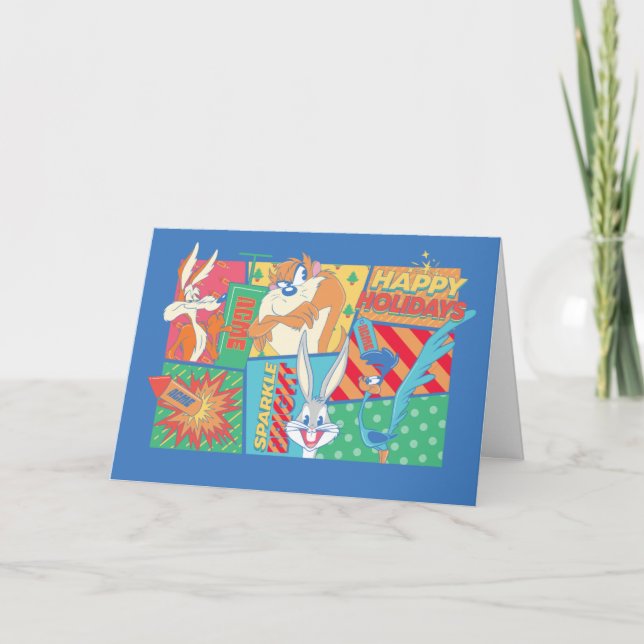 Tarjeta LOONEY TUNES™ | Patrón Felices Fiestas (Anverso)