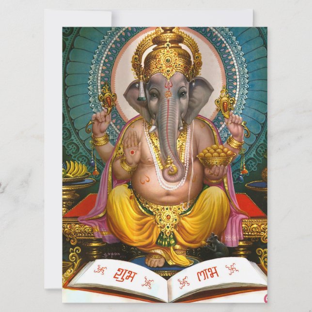 Tarjeta Lord Ganesha Hindu Yoga Spiritual (Anverso)