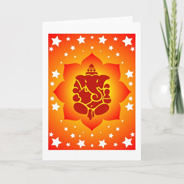 Tarjeta Lord Ganesha On Lotus Design (Anverso)