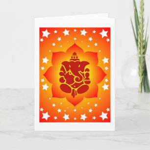 Tarjeta Lord Ganesha On Lotus Design