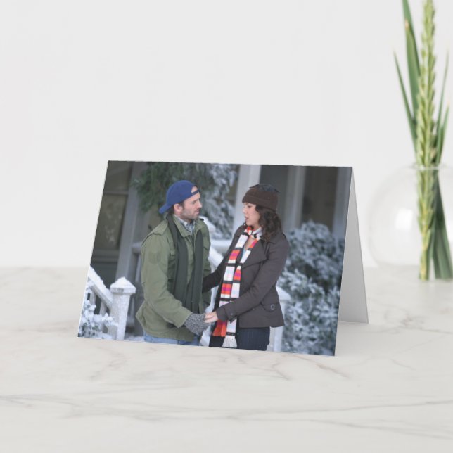 Tarjeta Lorelai y Luke manos en la nieve (Anverso)