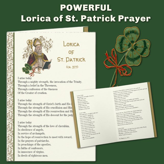 Tarjeta Lorica irlandesa de St. Patrick Prayer (This prayer is a sacred shield of words, timeless protection, and enduring blessings for the soul. )