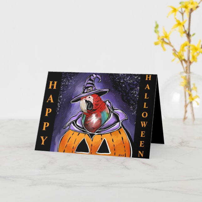 Tarjeta Loro (flor amarilla)