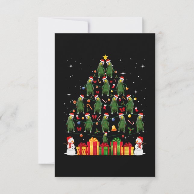 Tarjeta Loro Árbol de Navidad Cute Xmas Gift Lover Luces (Anverso)