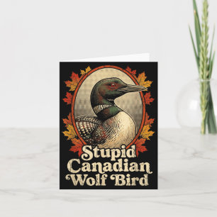 Tarjeta Loro canadiense estúpido pájaro divertido retro am