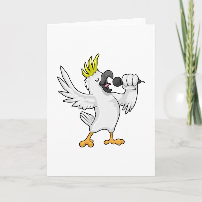 Tarjeta Loro como cantante con micrófono (Anverso)