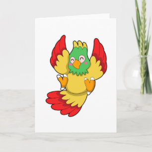 Tarjeta Loro con cabeza verde
