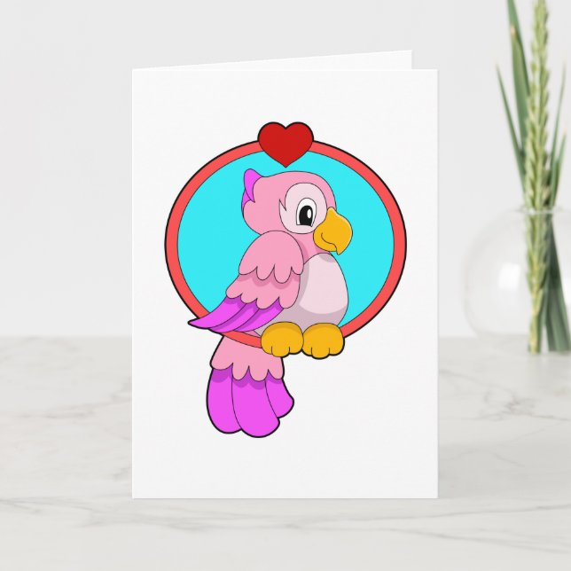 Tarjeta Loro con corazón (Anverso)