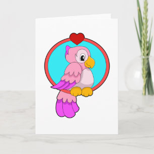Tarjeta Loro con corazón