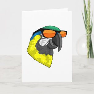 Tarjeta Loro con gafas de sol