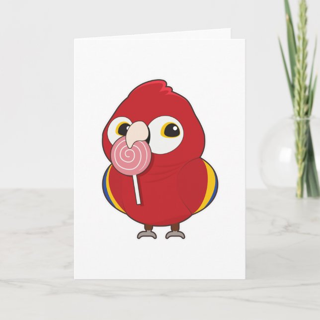 Tarjeta Loro con Lollipop (Anverso)