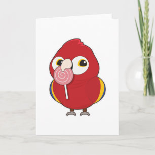Tarjeta Loro con Lollipop