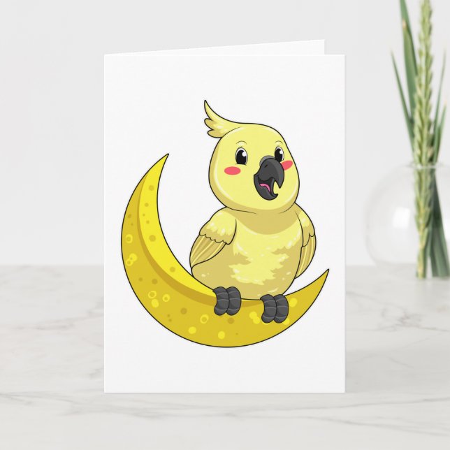 Tarjeta Loro con luna (Anverso)