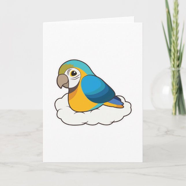 Tarjeta Loro con nube (Anverso)