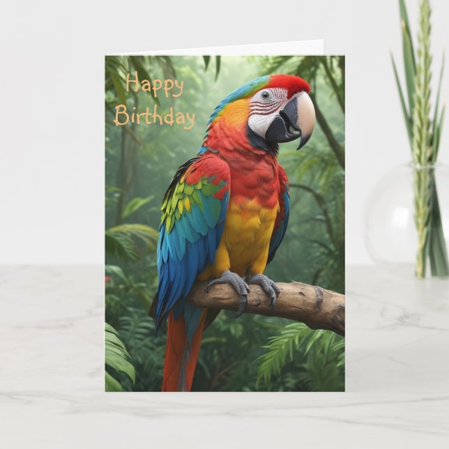 Tarjeta Loro de Macao en la jungla (Anverso)
