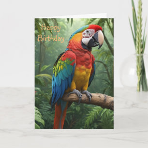 Tarjeta Loro de Macao en la jungla