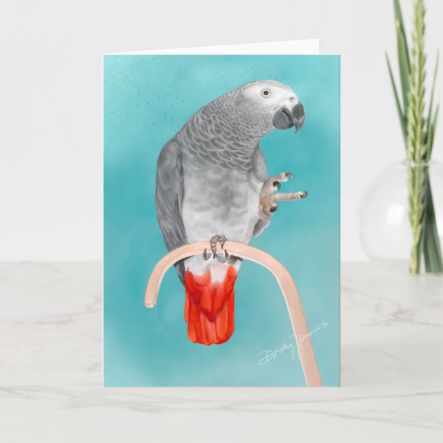 Tarjeta Loro del gris africano (Anverso)