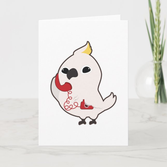 Tarjeta Loro en teléfono con auricular (Anverso)