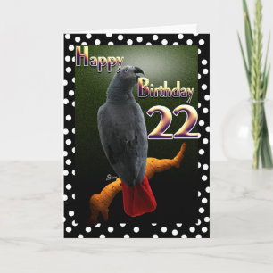 Tarjeta Loro gris africano del Congo lunares cumpleaños nú