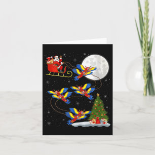 Tarjeta Loros Guacamayos de Mujer Santa Trineo Volando Mag