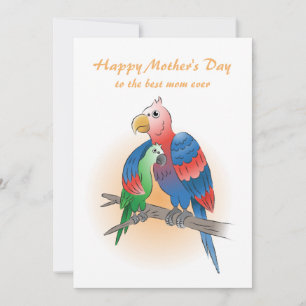 Tarjeta Loros Lindos Día de la Madre