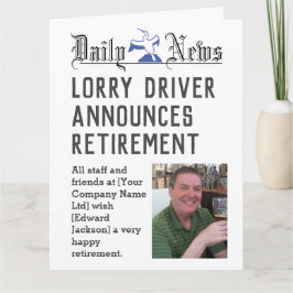 Tarjeta Lorry Driver Retirement Card to Personalise
