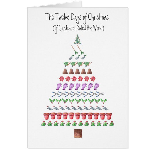 Tarjeta Los 12 días del jardinero de navidad