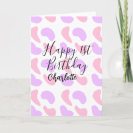 Tarjeta Los abstractos púrpura rosa forman un feliz primer