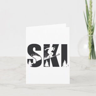 Tarjeta Los aficionados al deporte de invierno del esquí p