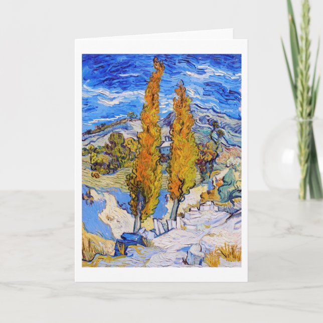 Tarjeta Los álamos de Saint-Rémy, Van Gogh (Anverso)