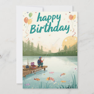 Tarjeta Los amantes de la pesca pescan en su cumpleaños