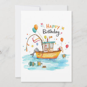 Tarjeta Los amantes de la pesca temática van a pescar en s