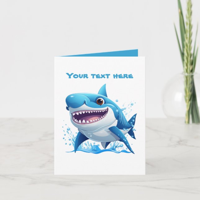 Tarjeta Los amantes de los tiburones de Guay agregan texto (Anverso)