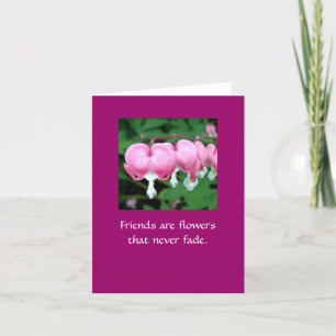 Tarjeta Los amigos son flores que nunca desaparecen. WI BB