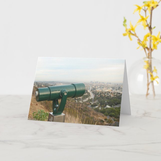 Tarjeta Los Ángeles desde Mulholland Drive (flor amarilla)