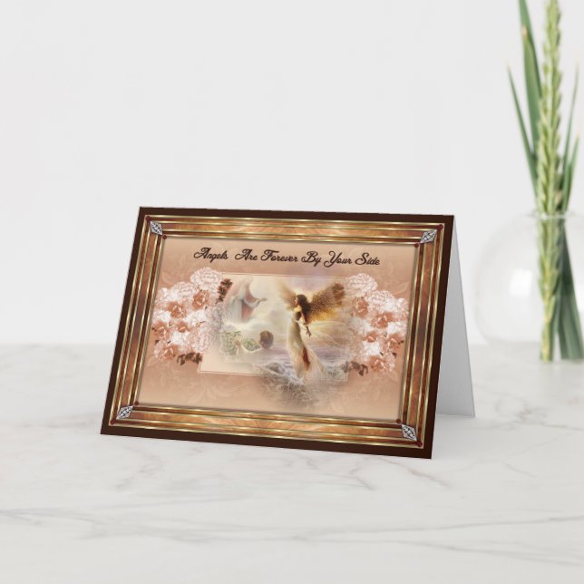 Tarjeta Los Ángeles Están Siempre A Tu Lado Del Saludo (Anverso)