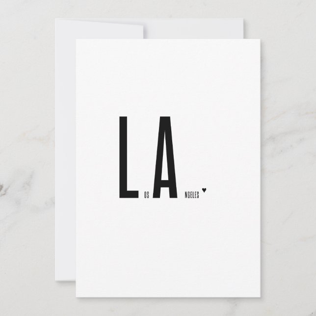Tarjeta Los Angeles - minimalistic typography card (Anverso)