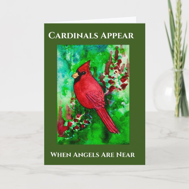 Tarjeta Los ángeles parecen cardenales están cerca de la p (Anverso)