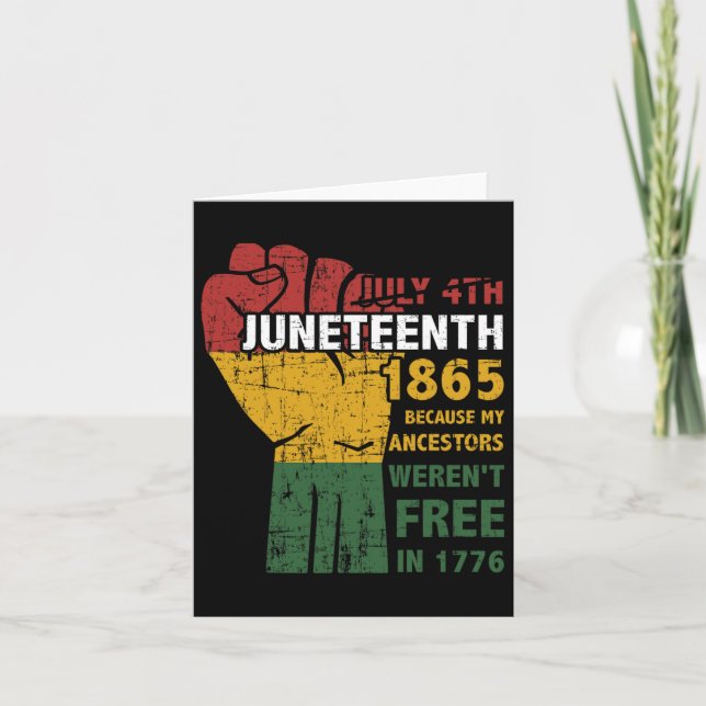 Tarjeta Los antepasados no eran libres en 1865 el 4 de jul (Anverso)