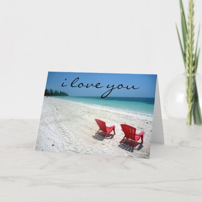 Tarjeta los asientos de playa amar (Anverso)