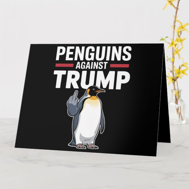 Tarjeta Los avispones de pingüino resisten a los pingüinos (flor amarilla)