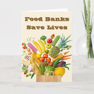 Tarjeta Los bancos de alimentos salvan vidas