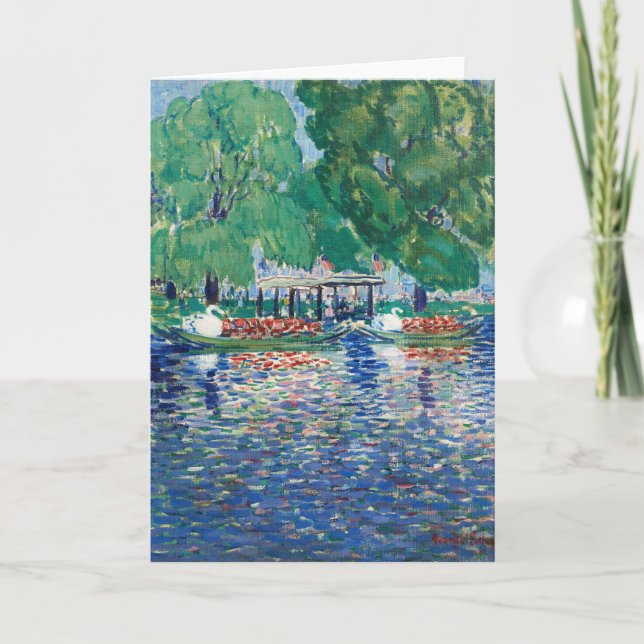 Tarjeta Los barcos cisnes | George Luks (Anverso)