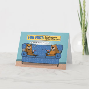 Tarjeta Los Beavers divertidos están ocupados por tener un