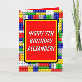 Tarjeta Los bloques de construcción ladran el cumpleaños d