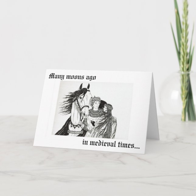 Tarjeta "Los caballeros cortejaban a las doncellas" (Anverso)